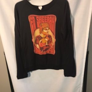 Ed Sheeran ladies size XL black long sleeved t-shirt